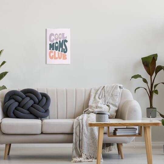 Stupell Industries Cool Moms Club Floral Phrase Wall Plaque Art